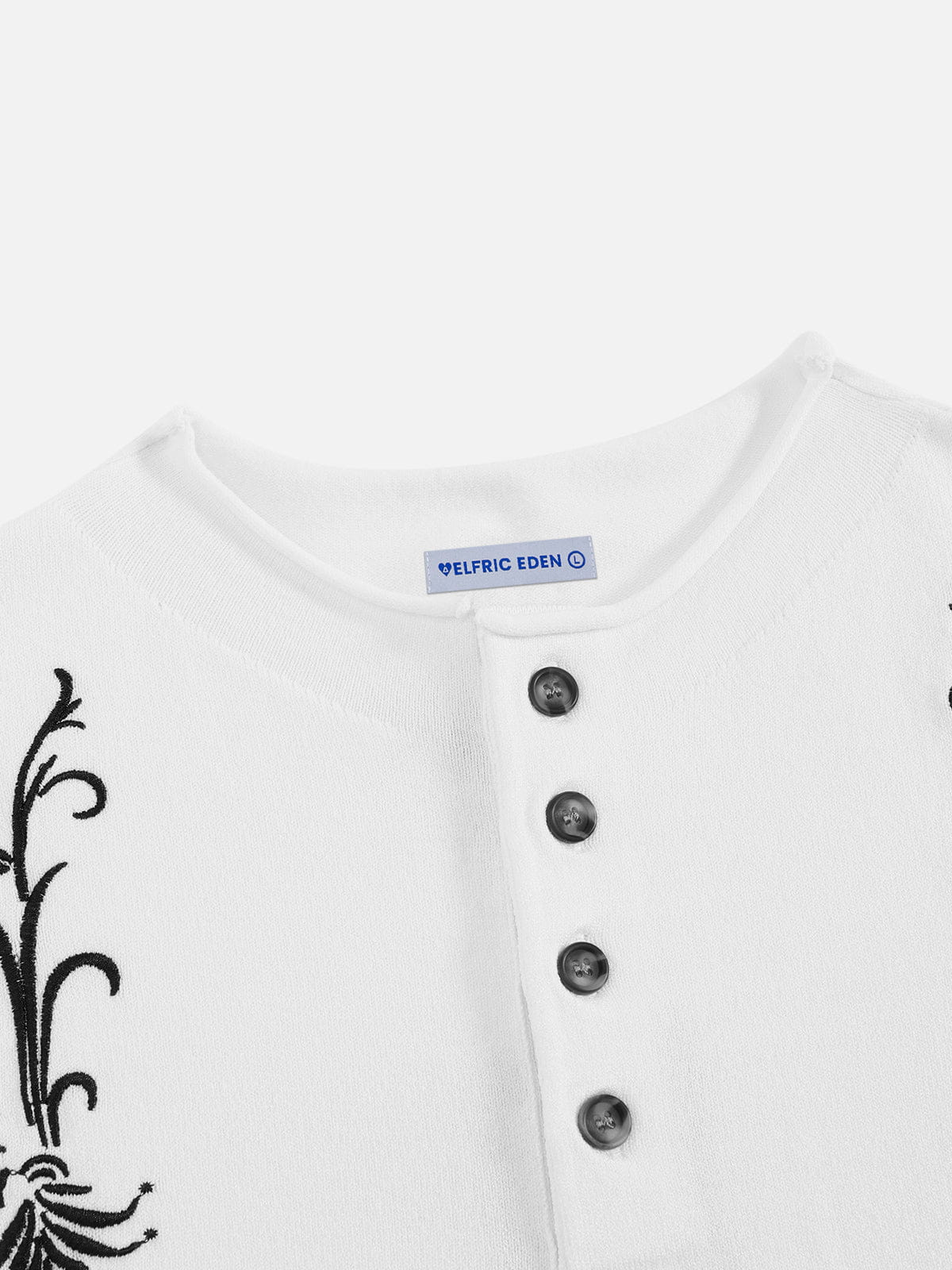 Aelfric Eden Boxy Embroidery Henley Tee
