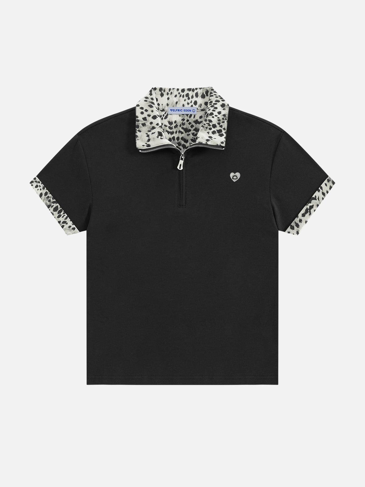 Aelfric Eden Leopard Trim Zip Up Tee
