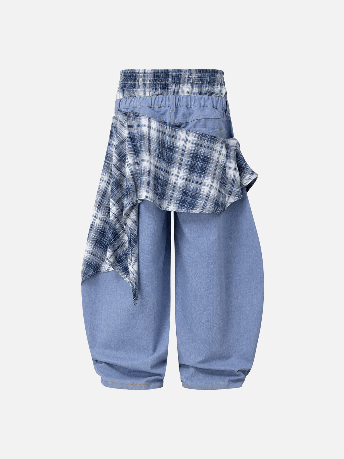 Jeans holgados de corte recto con estampado a cuadros de doble cintura Aelfric Eden