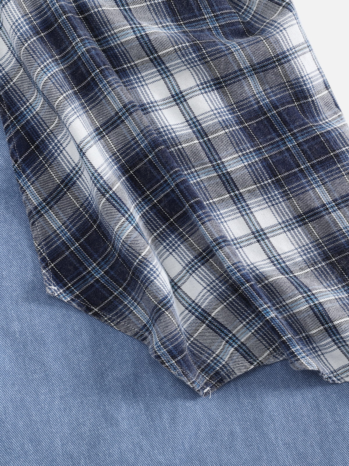 Jeans holgados de corte recto con estampado a cuadros de doble cintura Aelfric Eden
