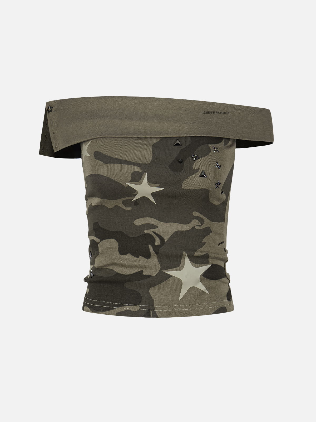 Aelfric Eden CAMO Studded Off-Shoulder Tube Top
