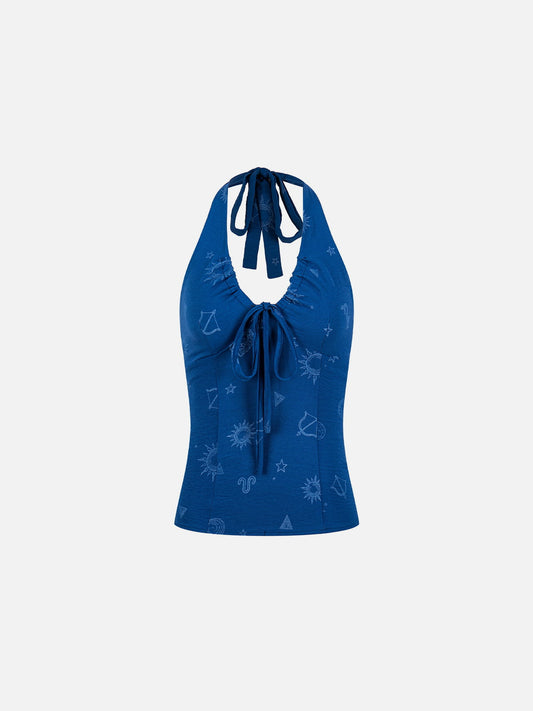 Aelfric Eden Printed Tie Halter Tank Top