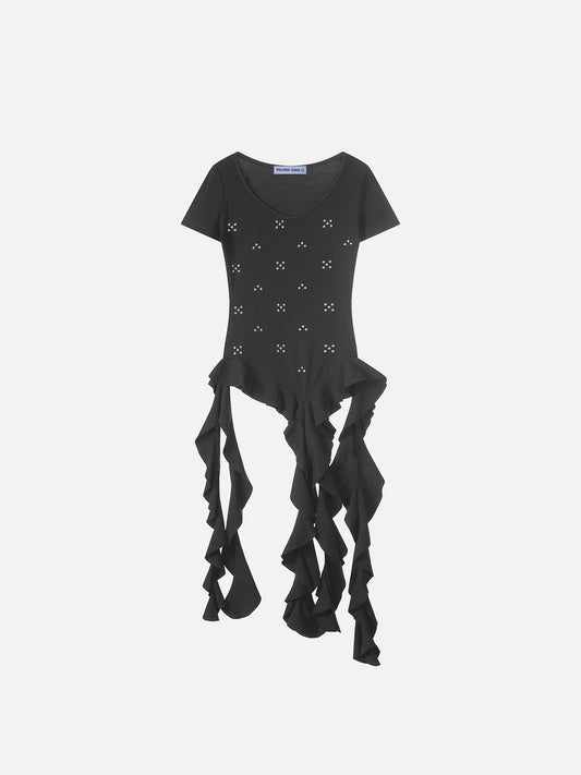 Aelfric Eden Studded Ruffle Hem Baby Tee