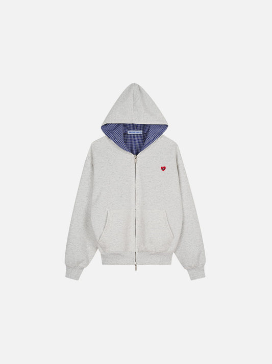 Sweat à capuche zippé réversible à carreaux Aelfric Eden