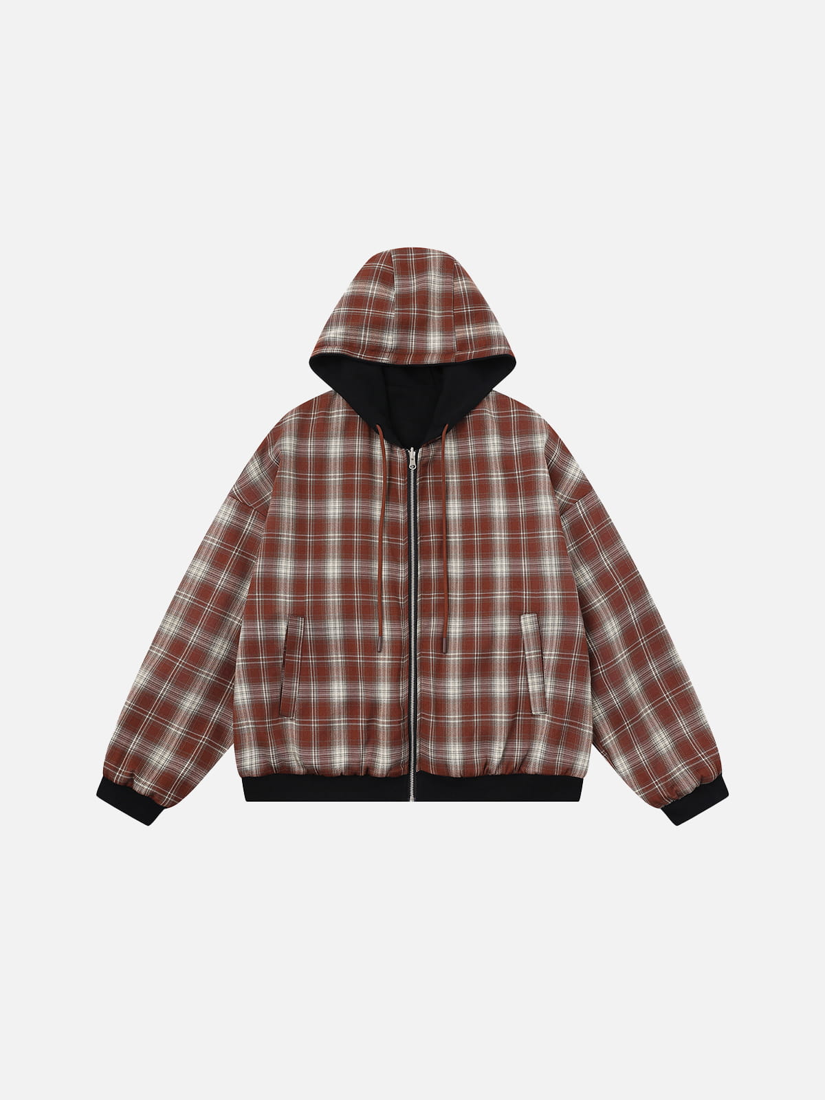 Sweat à capuche zippé réversible à carreaux Aelfric Eden Boxy
