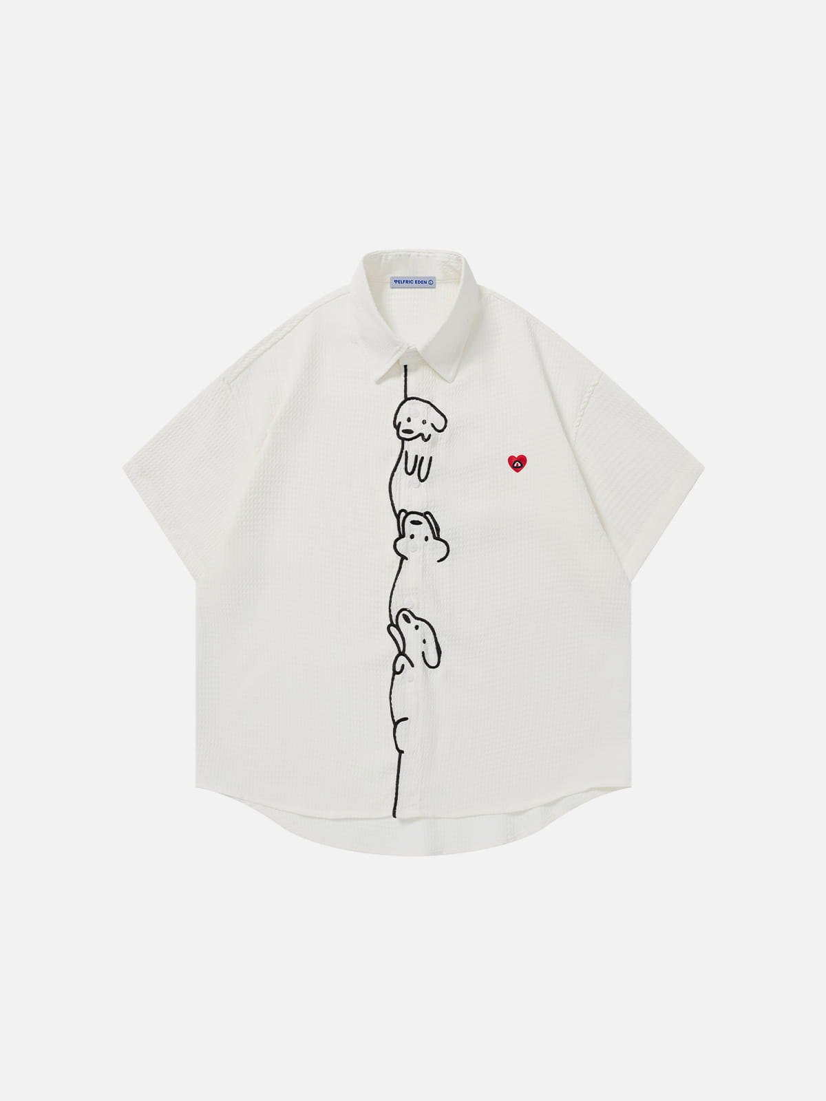 Aelfric Eden Dog Embroidery Short Sleeve Shirt