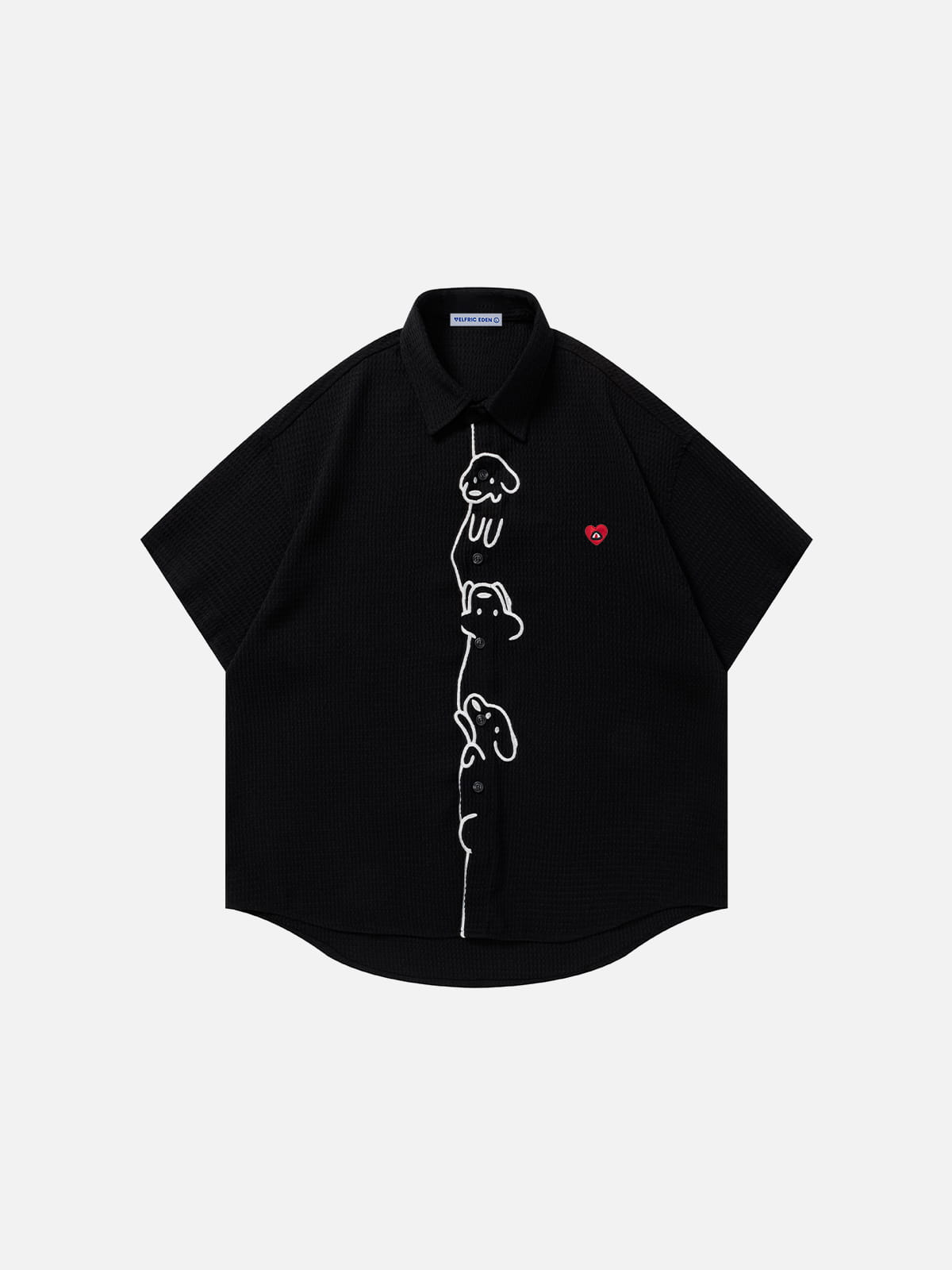 Aelfric Eden Dog Embroidery Short Sleeve Shirt