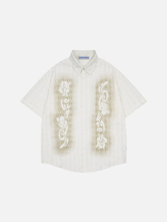 Aelfric Eden Openwork Floral Short Sleeve Shirt