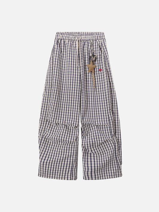 Aelfric Eden Plaid Charm Baggy Barrel Sweatpants