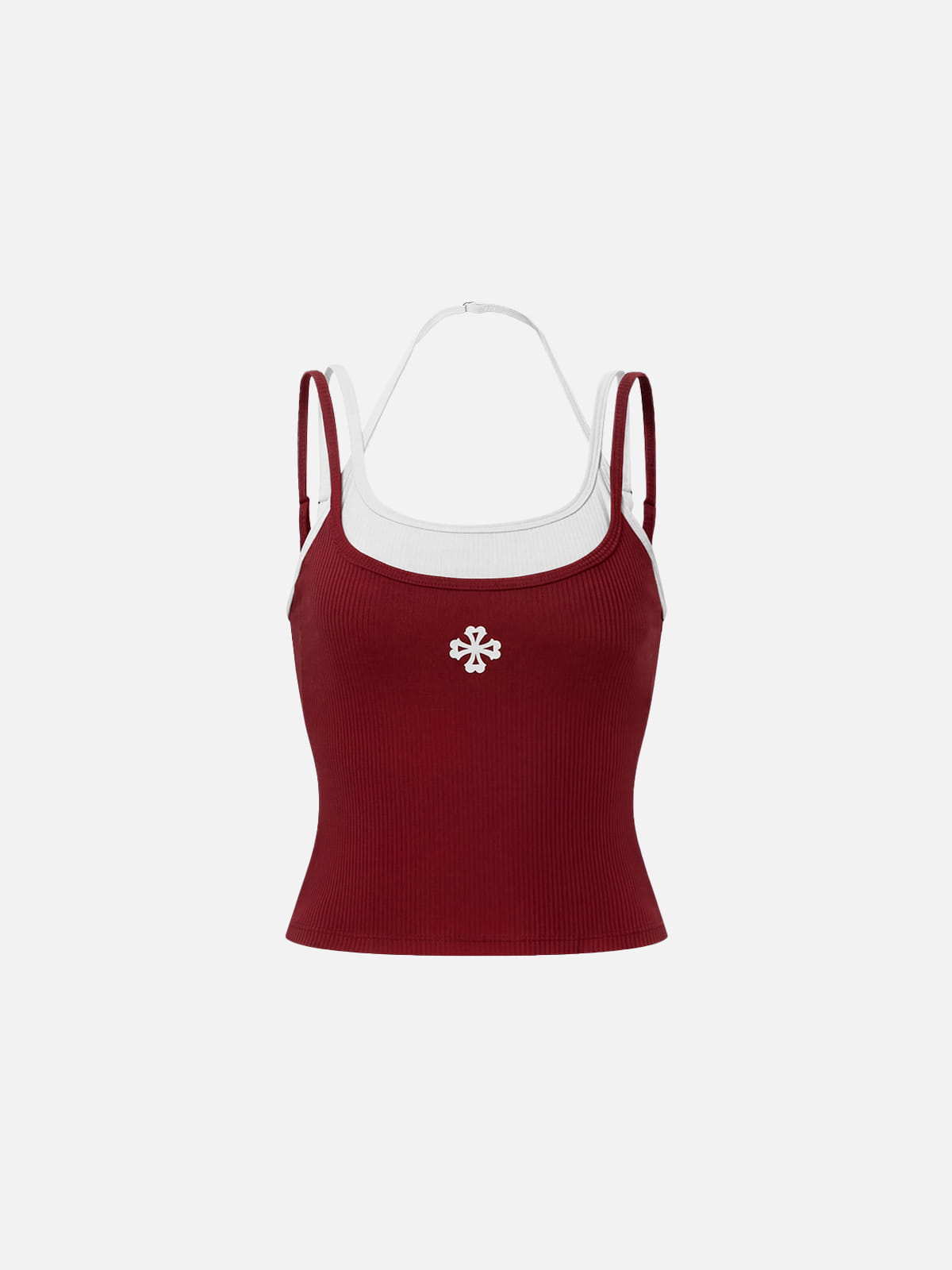 Tori Flowers Contrast Layered Padded Cami Top