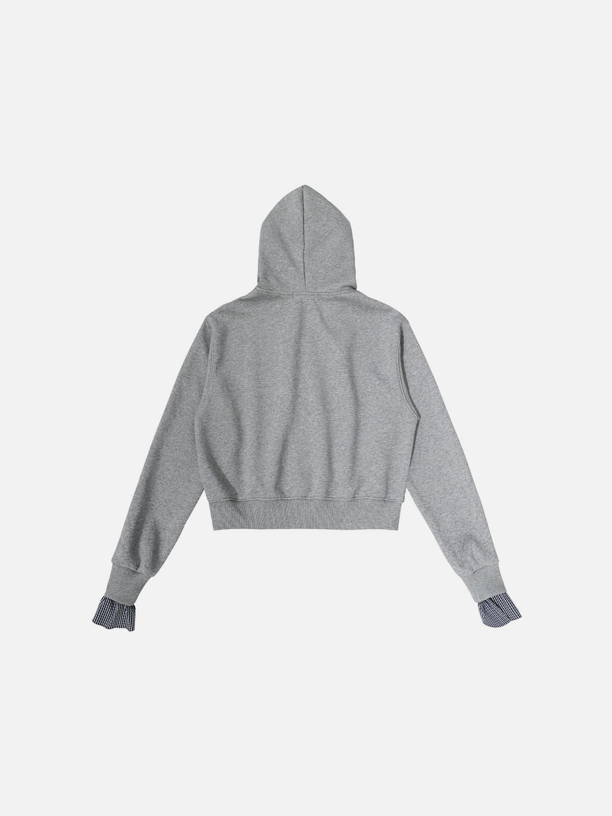 Tori Flowers Layered Half Zip Pullover Hoodie