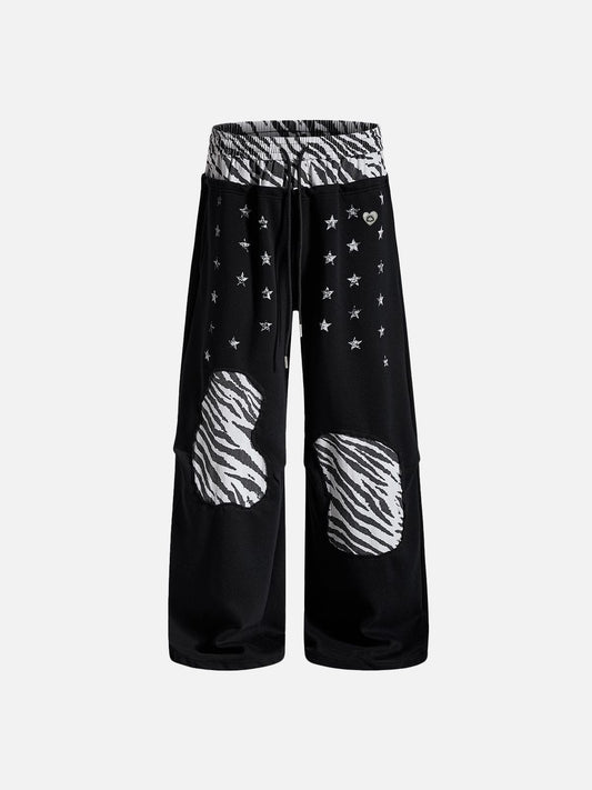 Aelfric Eden Zebra Patchwork Baggy Sweatpants