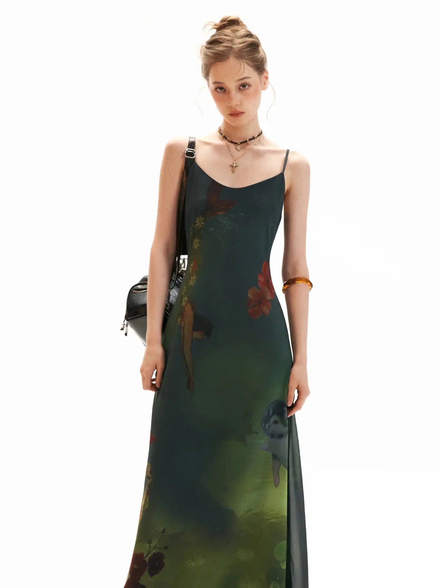 Dreamy Underwater Garden Slip Maxi Dress
