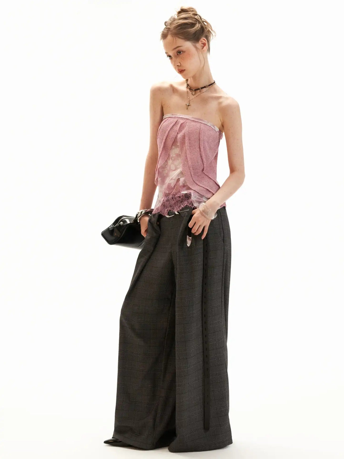 Dusty Rose Layered Gauze Bandeau Top