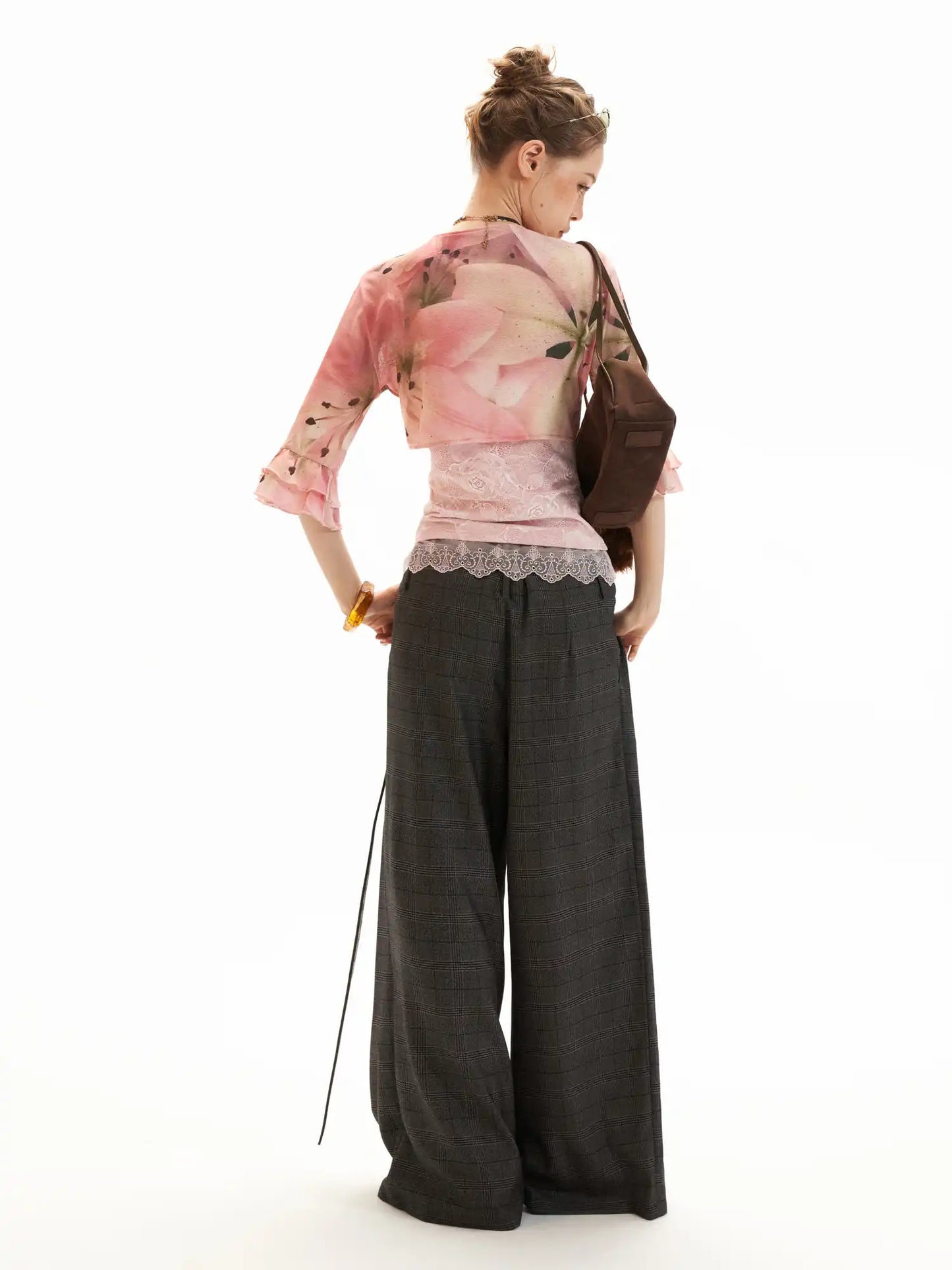 Watercolor Lily Wrap Crop Top