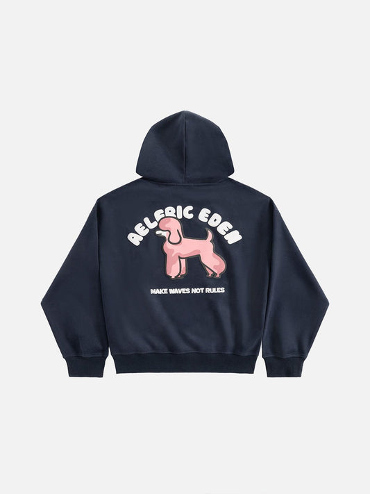 Sweat à capuche oversize Aelfric Eden avec motif caniche mignon