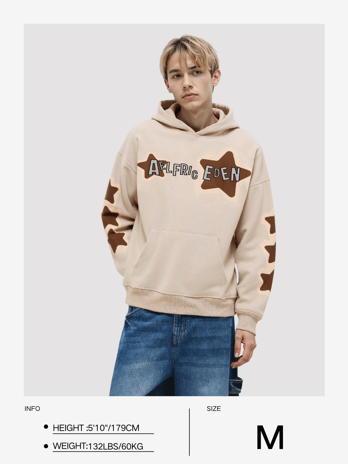 Aelfric Eden Oversized Applique Embroidery Eden Star Pullover Hoodie