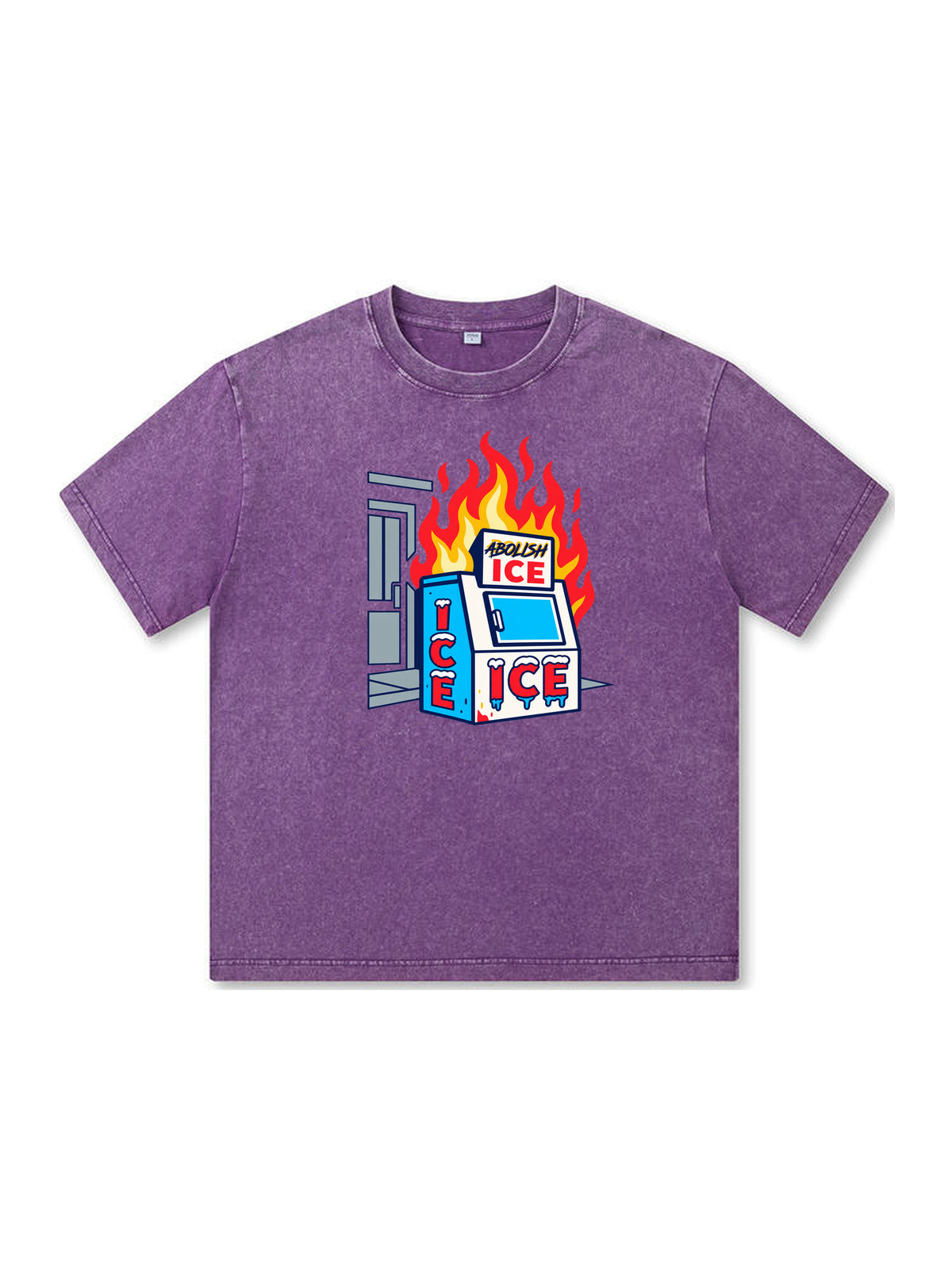 Ace Jolun. Abolish ICE Statement Washed Tee - Purple