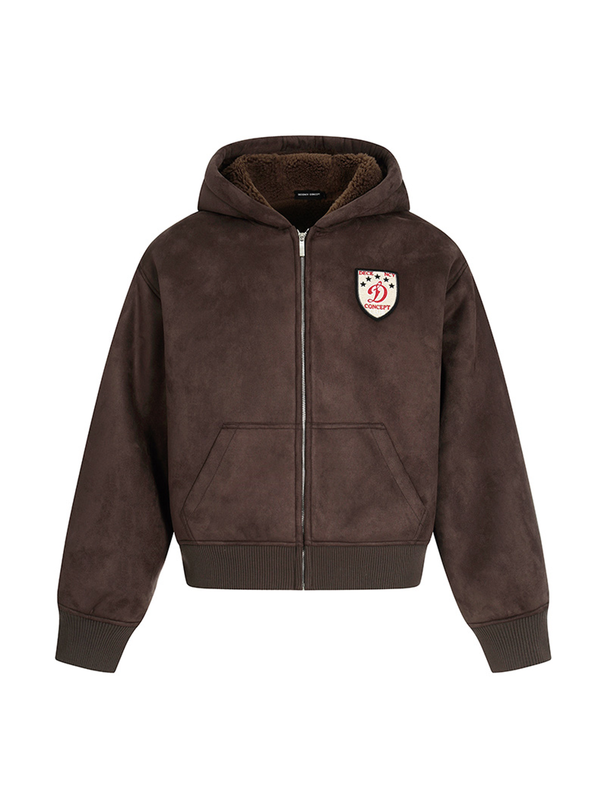 Ace Jolun. Barn Faux-Suede Sherpa-Lined Zip Hoodie product view 1