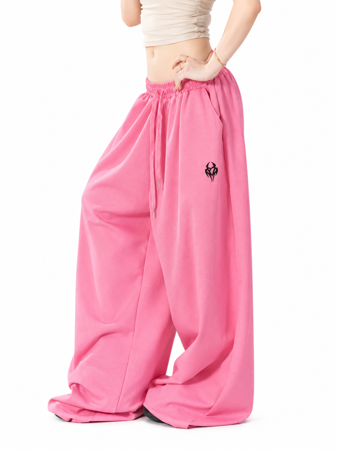 Ace Jolun. Black Fluid Straight-Leg Dance Pants product view 4