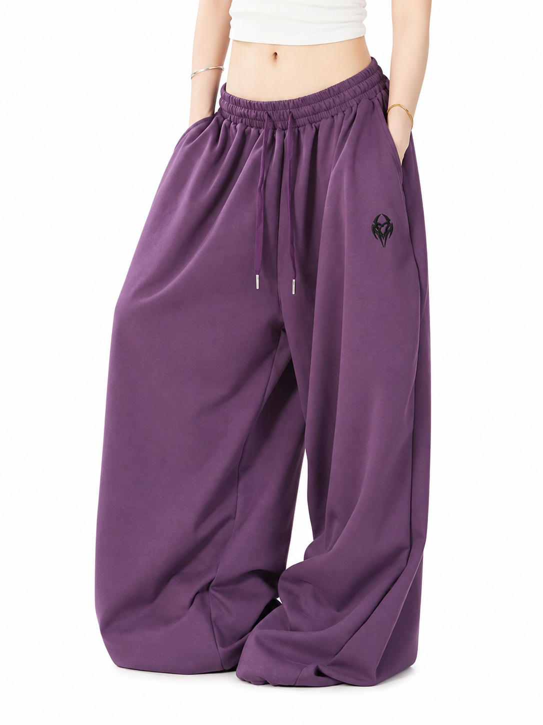 Ace Jolun. Black Fluid Straight-Leg Dance Pants product view 5