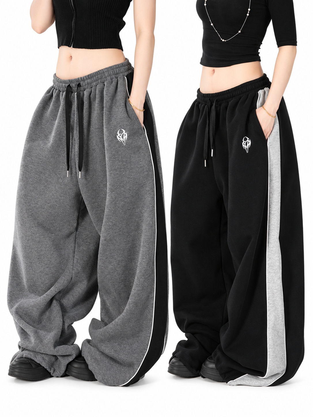 Ace Jolun. Black Relaxed Dance Sweatpants product view 1