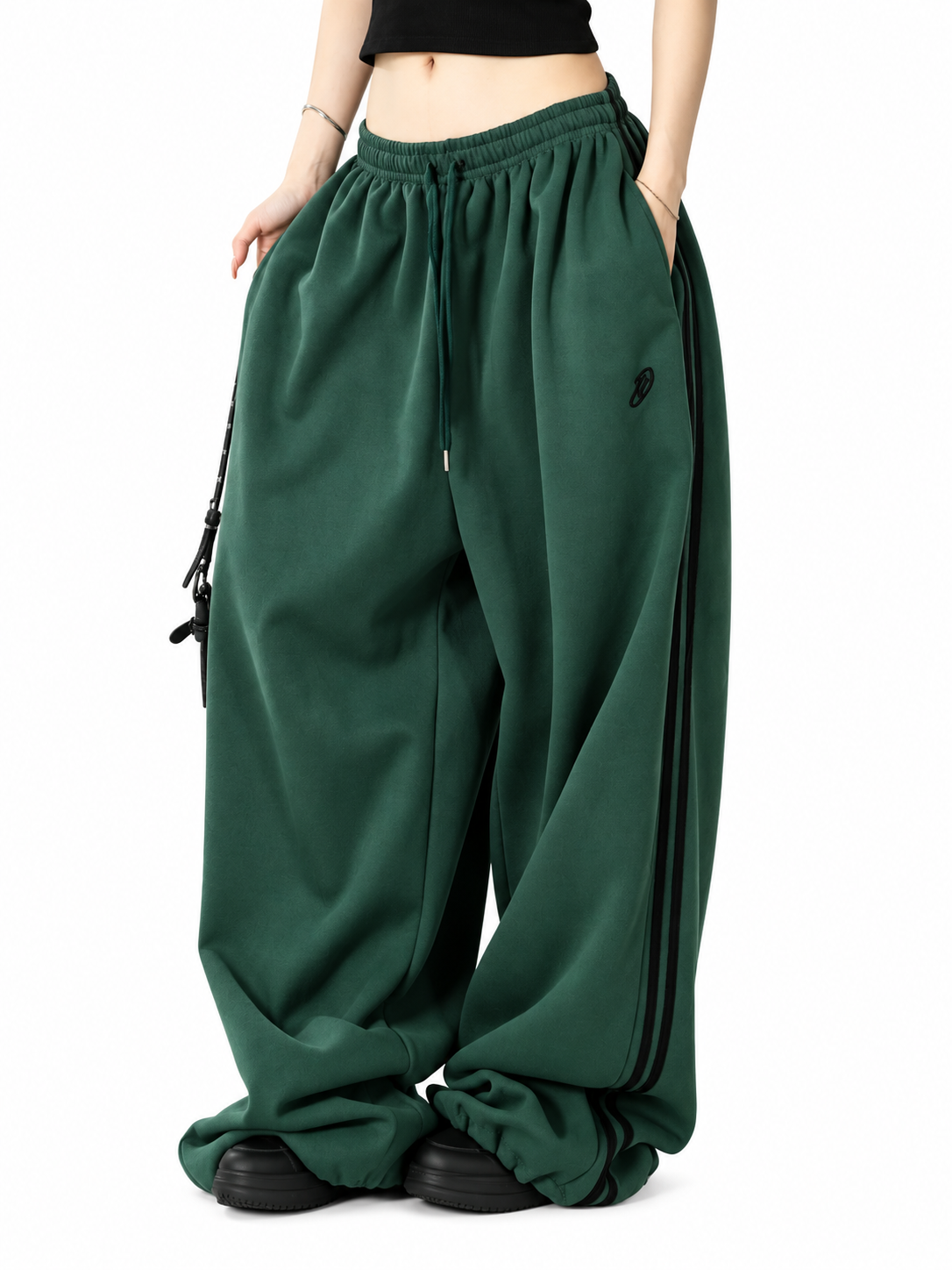 Ace Jolun. Black Relaxed Dance Sweatpants product view 3