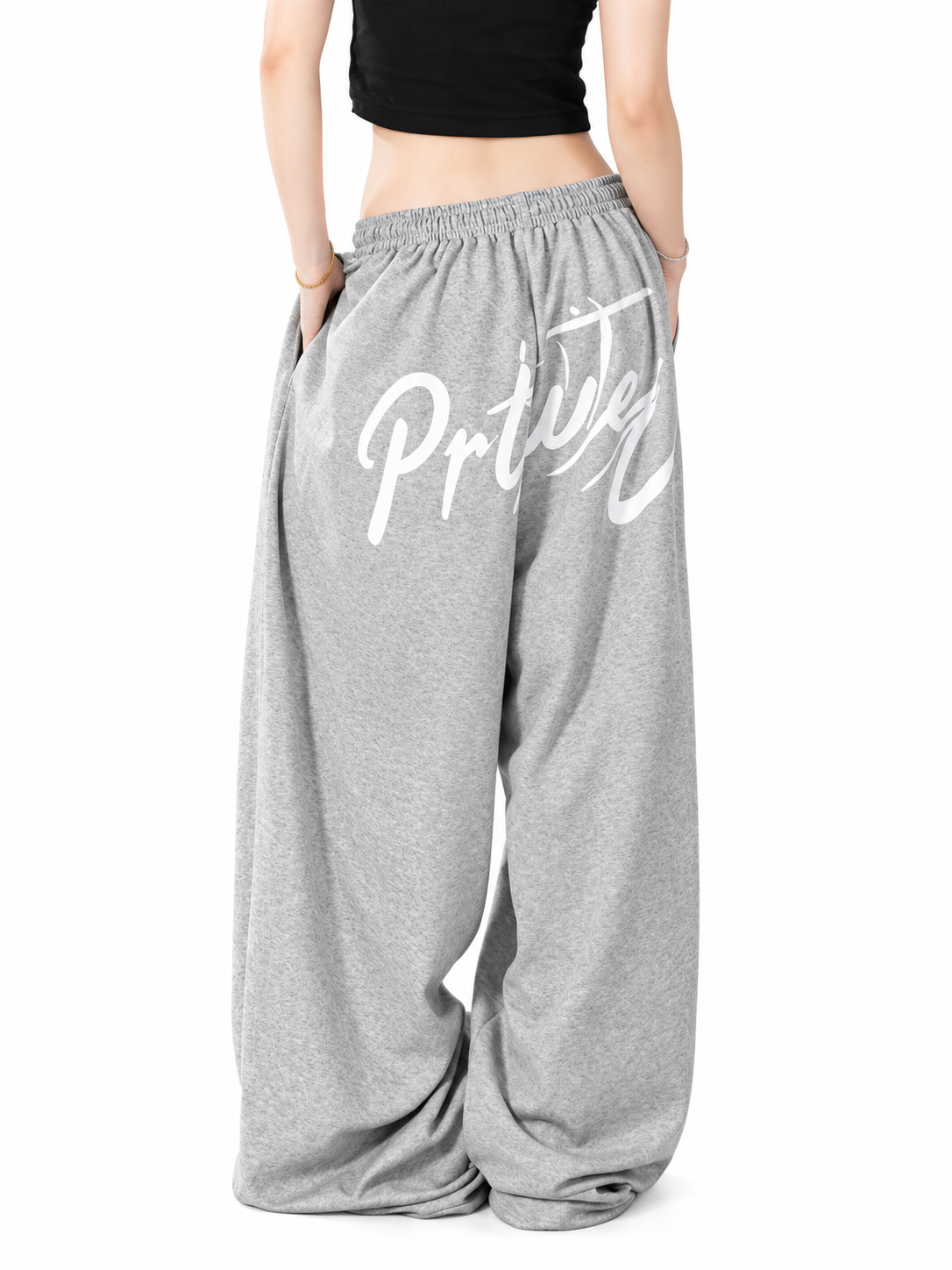 Ace Jolun. Brown Letter-Graphic Wide-Leg Pants product view 4