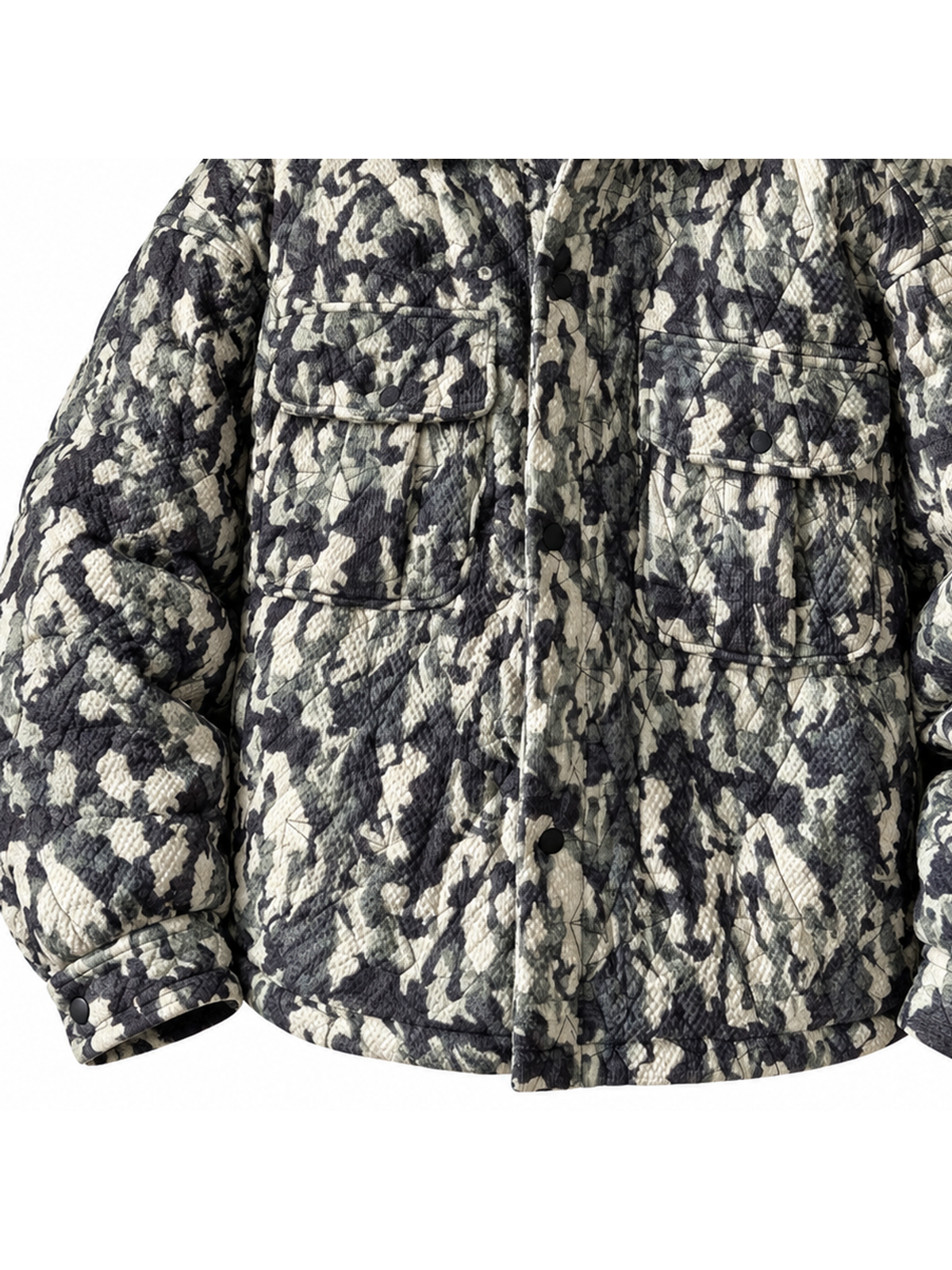 Ace Jolun. Camouflage Quilted Hooded Puffer Jacket product view 4