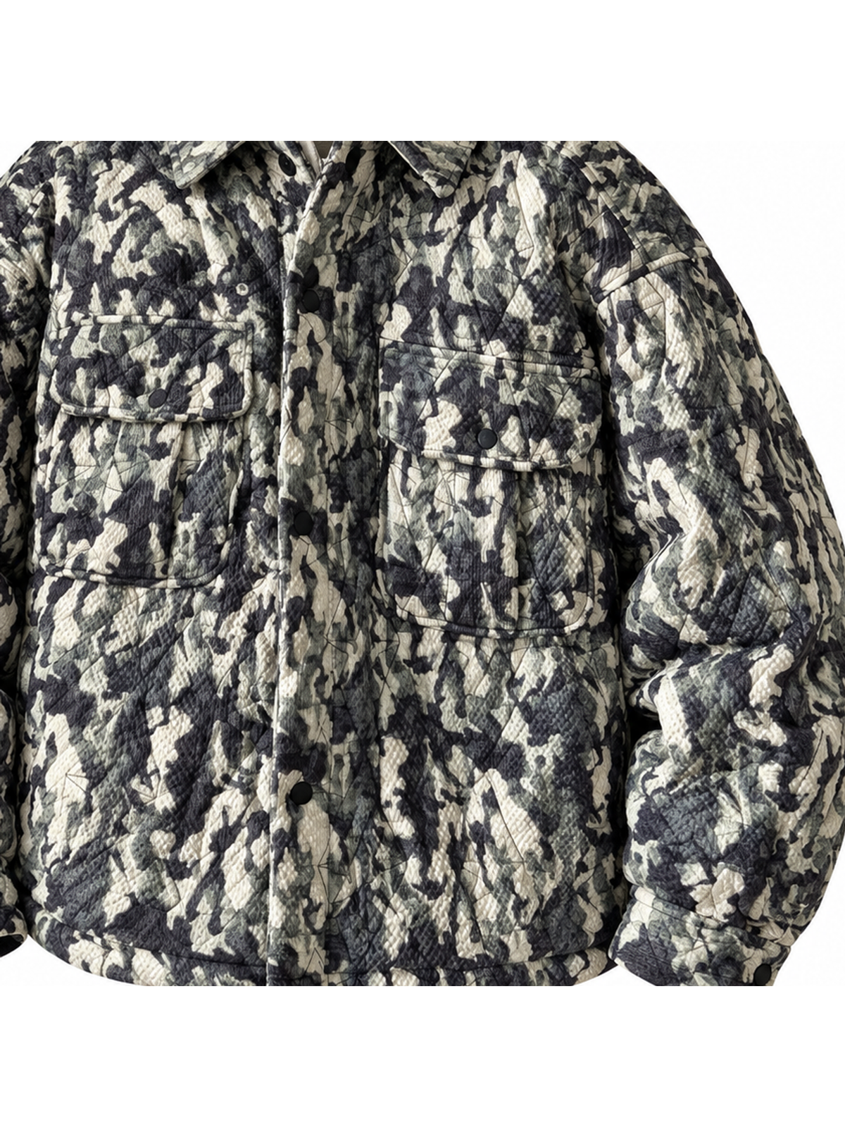 Ace Jolun. Camouflage Quilted Hooded Puffer Jacket product view 5