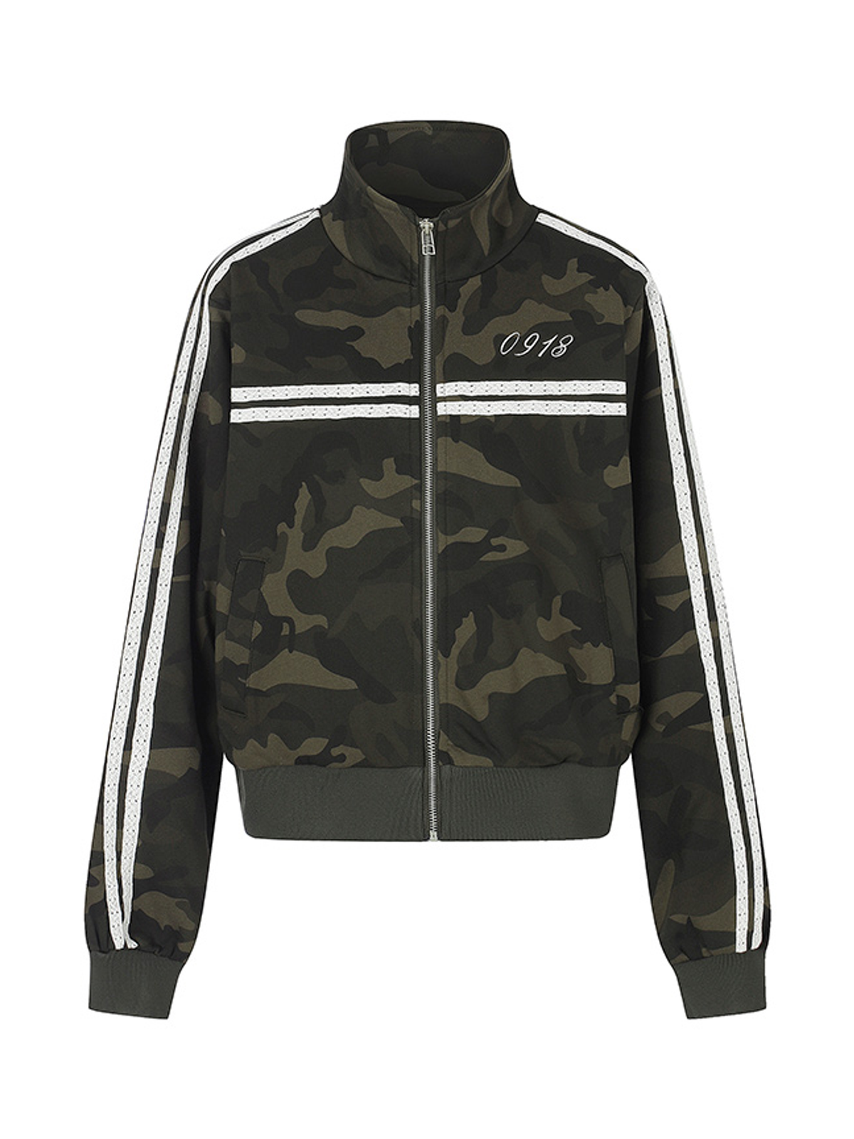 Ace Jolun. Camouflage Tape-Trim Zip Sweatshirt product view 1