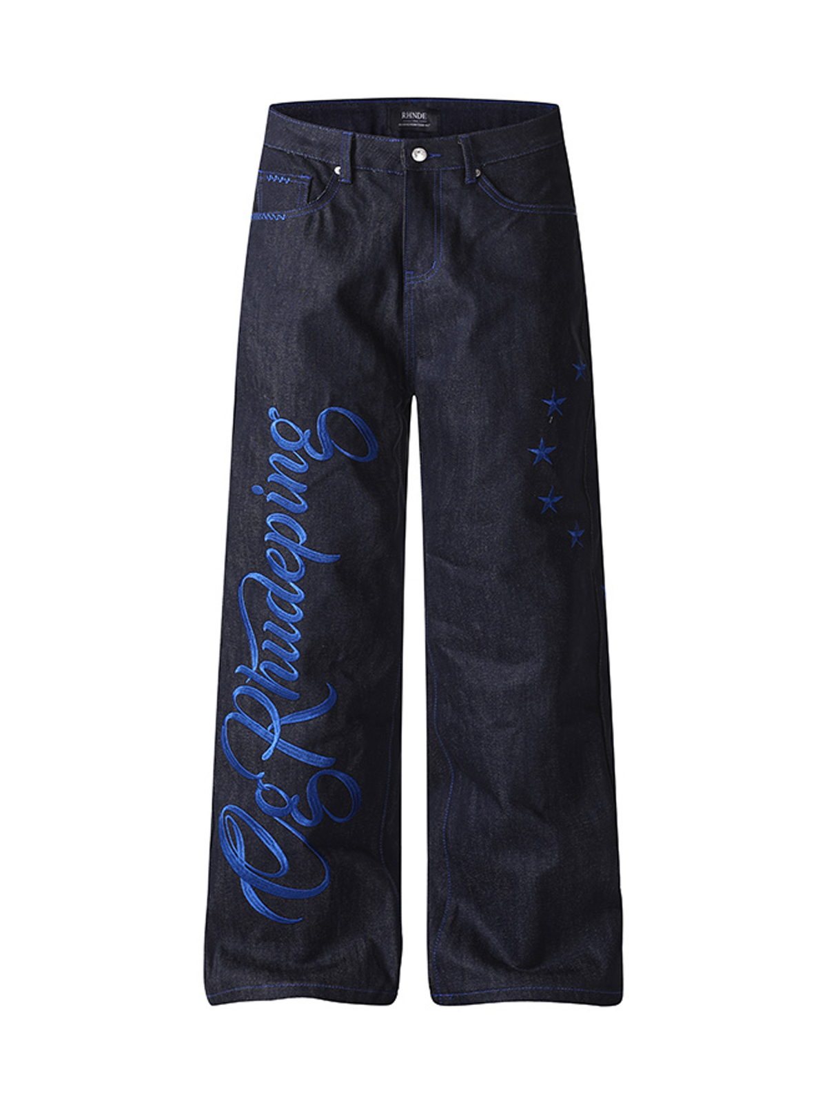Ace Jolun. Contrast-Edge Raw Denim Jeans product view 1