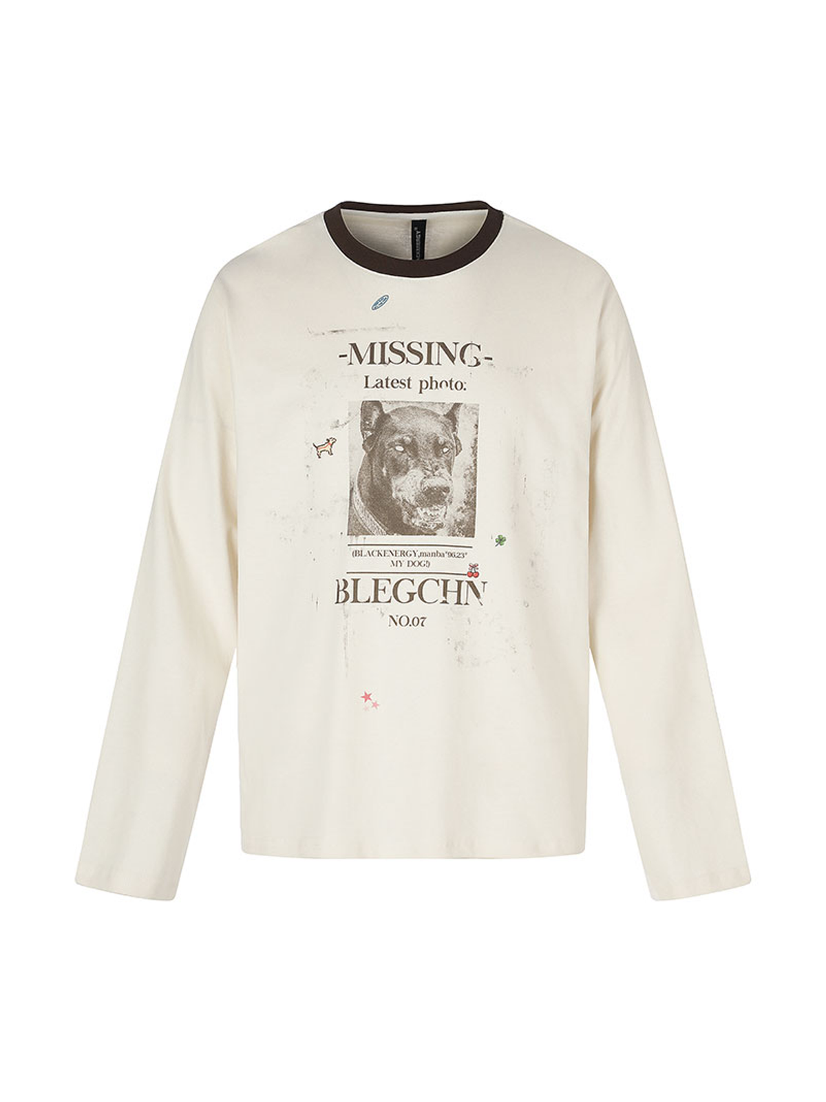 Ace Jolun. Contrast Letter-Print Long-Sleeve Tee product view 1