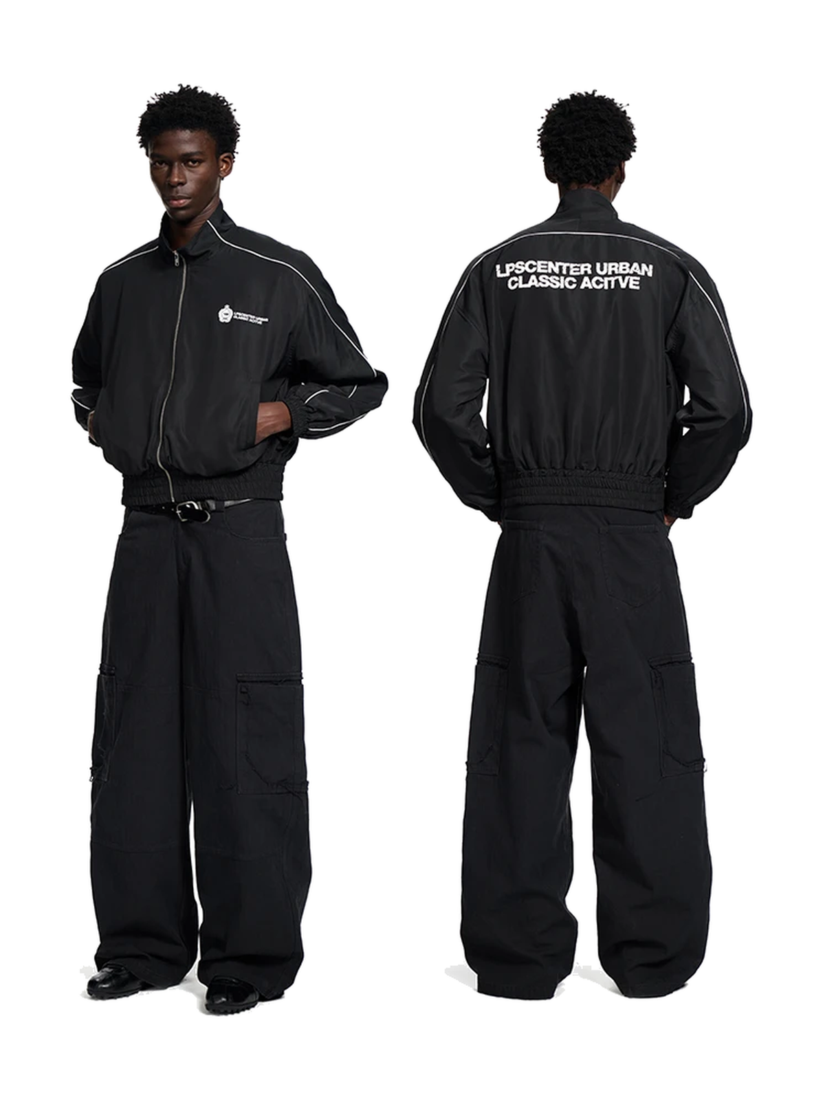 Contrast Panel Graphic Stand-Collar Jacket product image 1