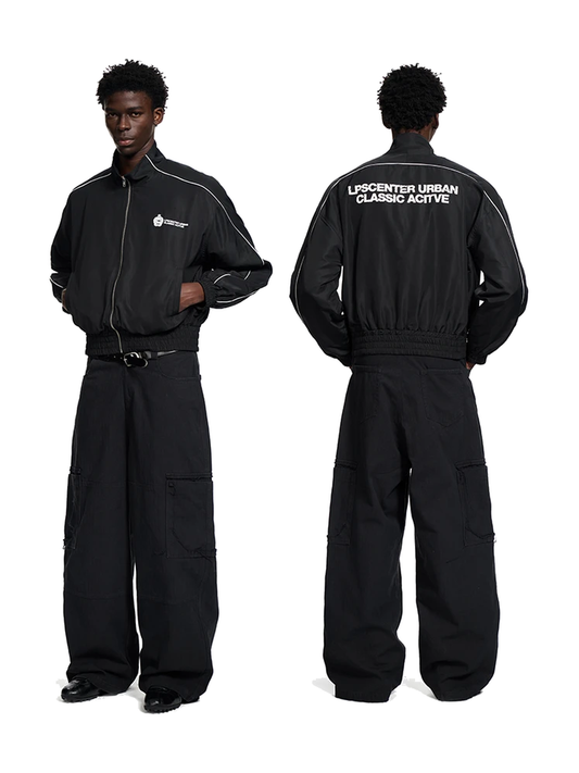 Contrast Panel Graphic Stand-Collar Jacket product image 1