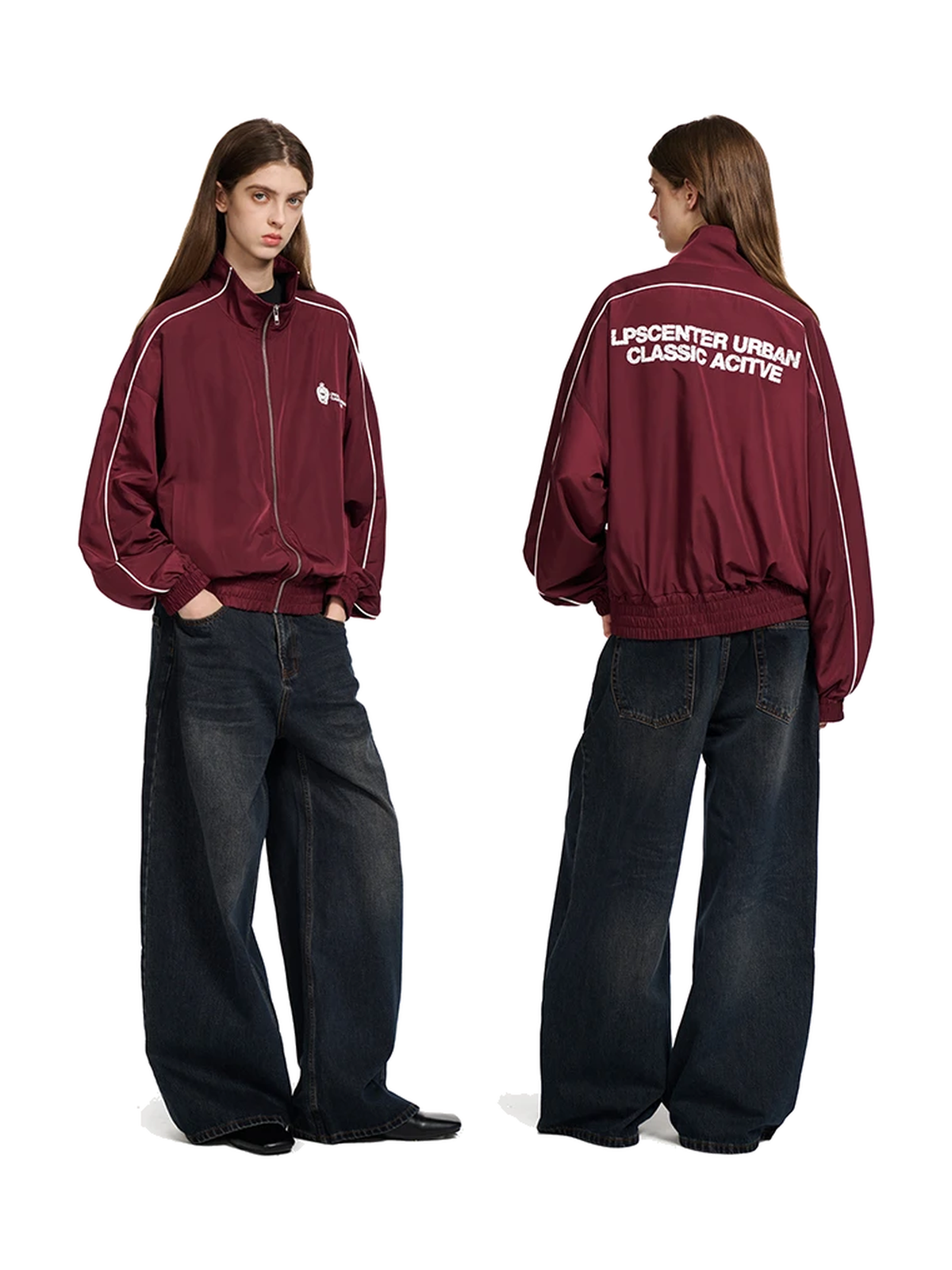 Contrast Panel Graphic Stand-Collar Jacket product image 4
