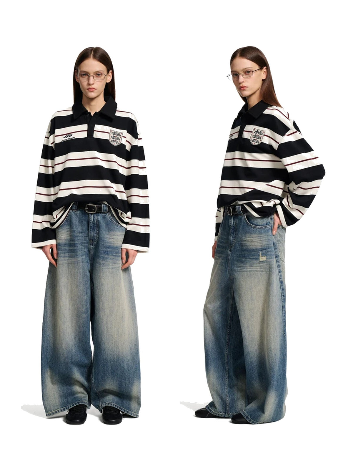 Contrast Panel Striped Embroidered Sweatshirt product image 4