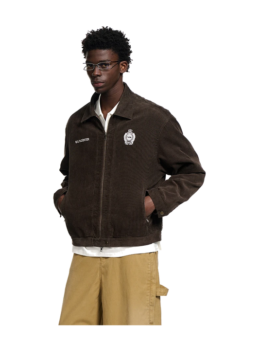 Corduroy Embroidered Graphic Zip-Up Jacket product image 1