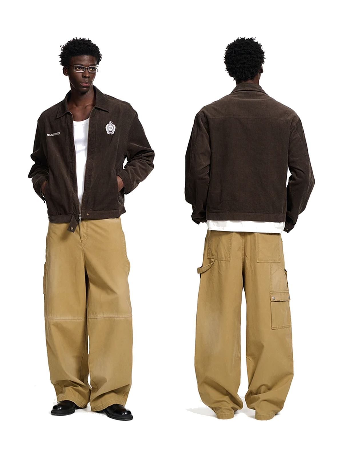 Corduroy Embroidered Graphic Zip-Up Jacket product image 2