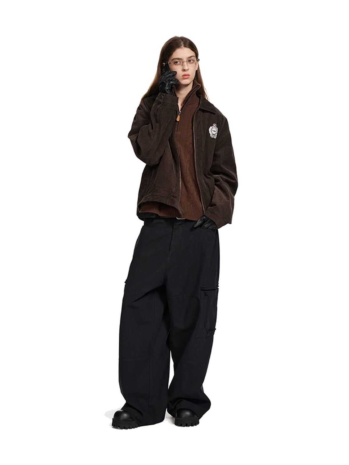 Corduroy Embroidered Graphic Zip-Up Jacket product image 5