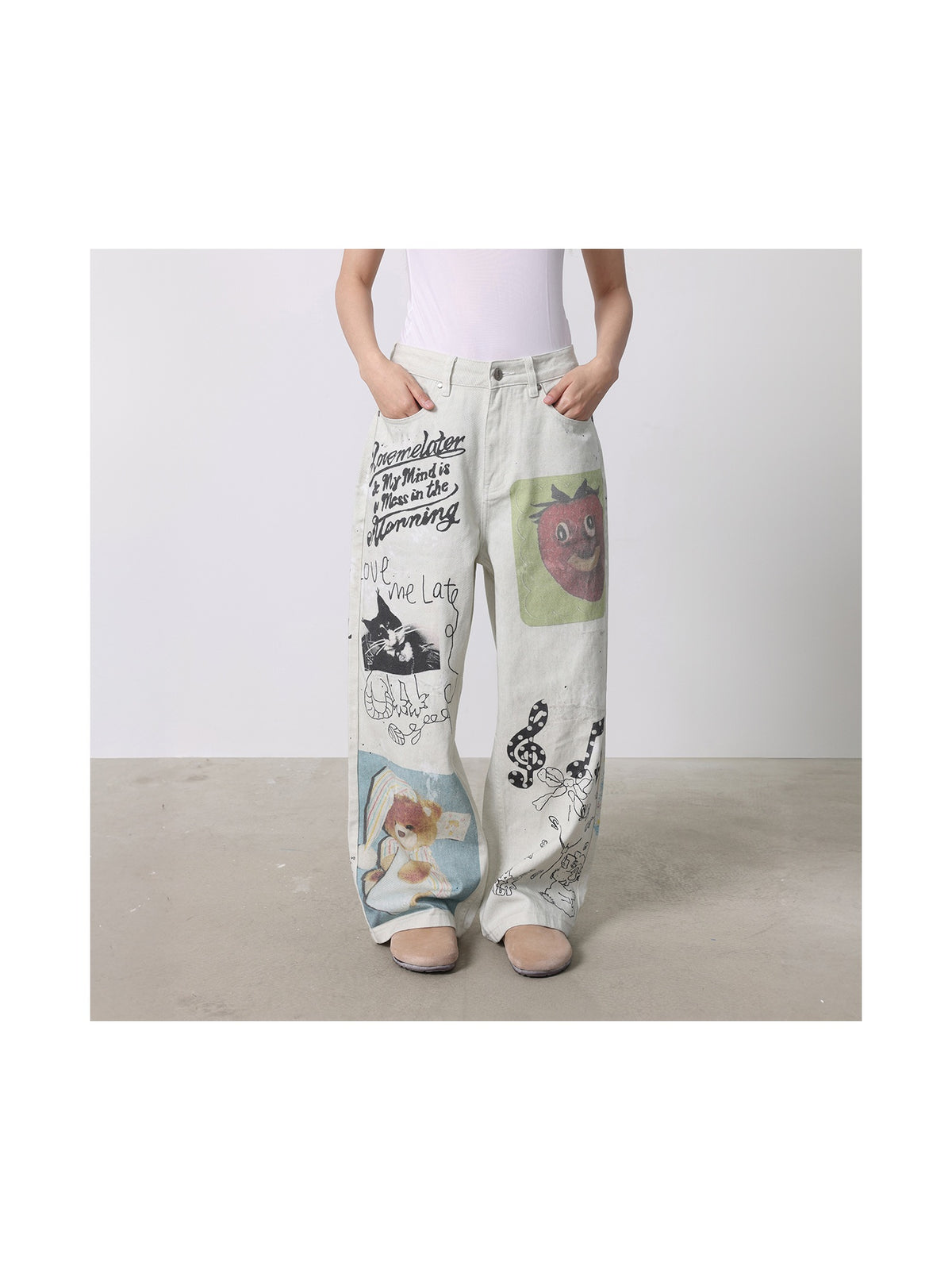 Digital Print Straight-Leg Jeans product image