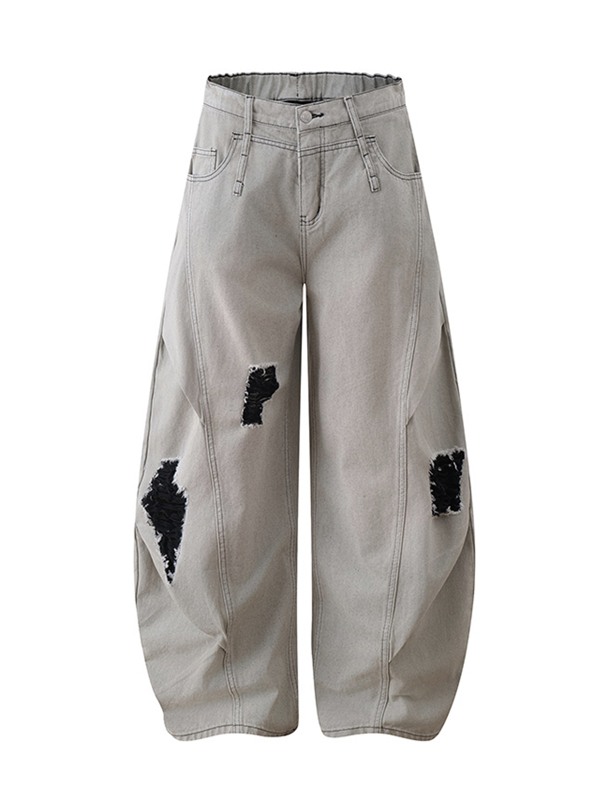 Ace Jolun. Distressed Curved-Leg Wide Jeans product view 1