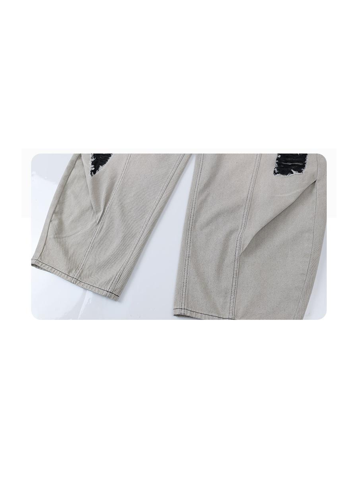 Ace Jolun. Distressed Curved-Leg Wide Jeans product view 4