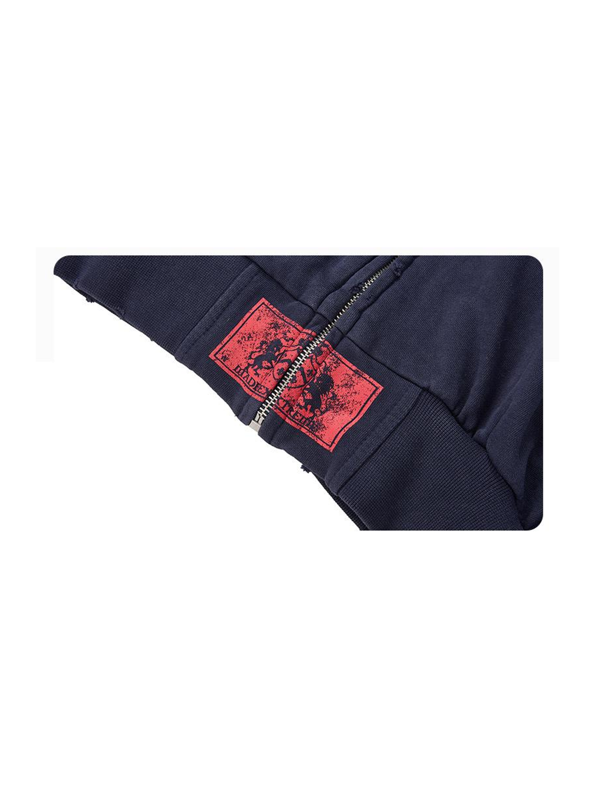 Ace Jolun. Distressed Totem Graphic Boxy Zip Hoodie product view 4