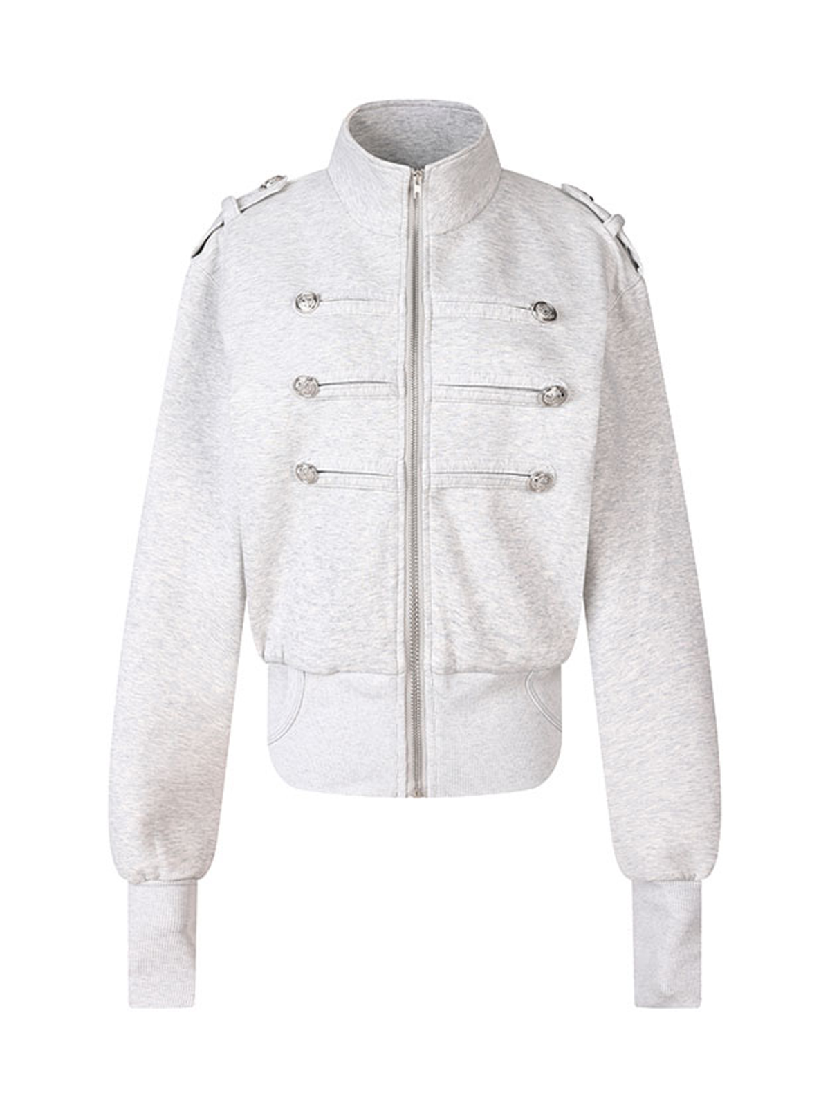 Ace Jolun. Double-Breasted Stand-Collar Sweatshirt Jacket product view 1