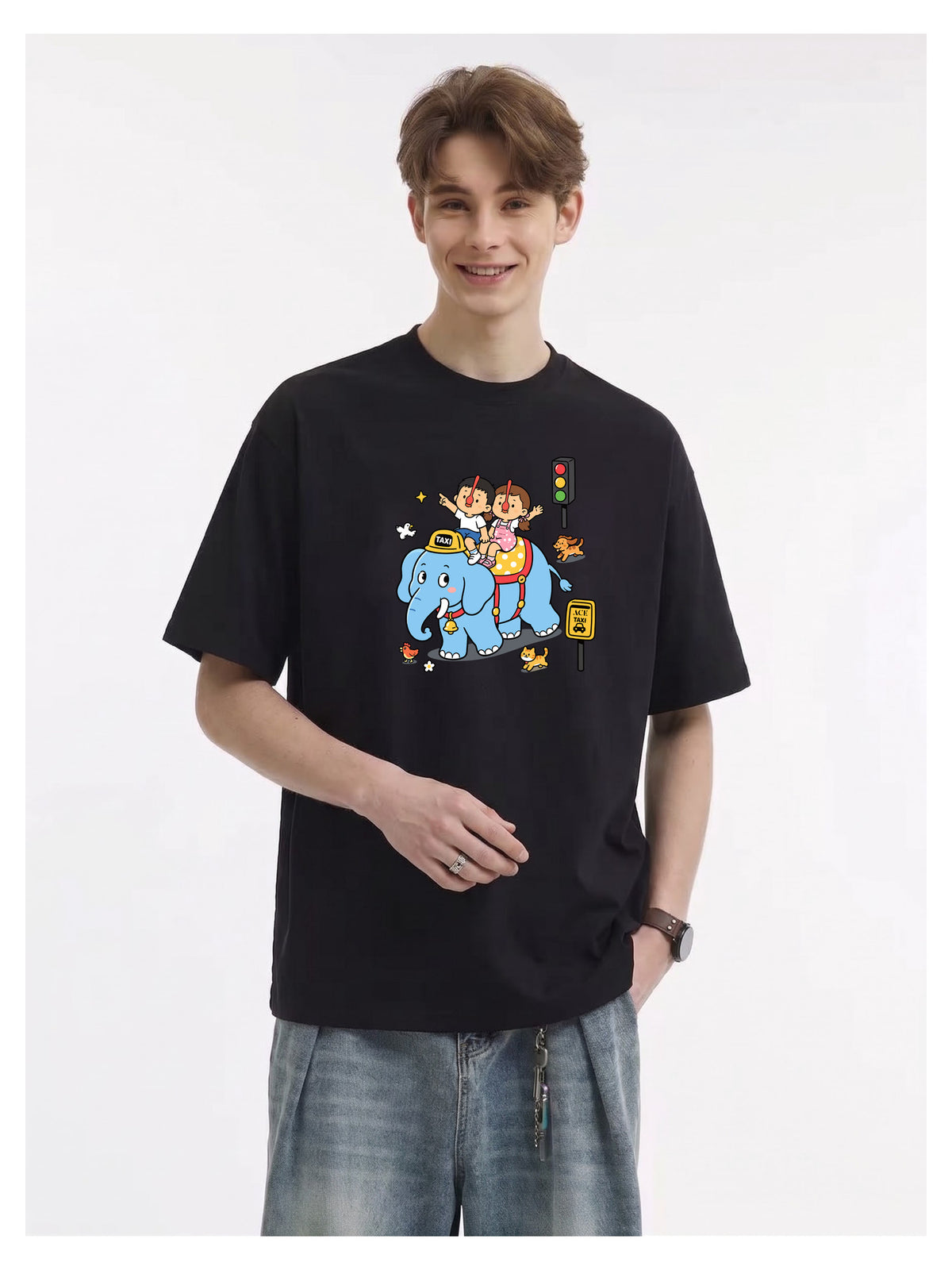 Ace Jolun. Elephant Friends Graphic Tee product view 6