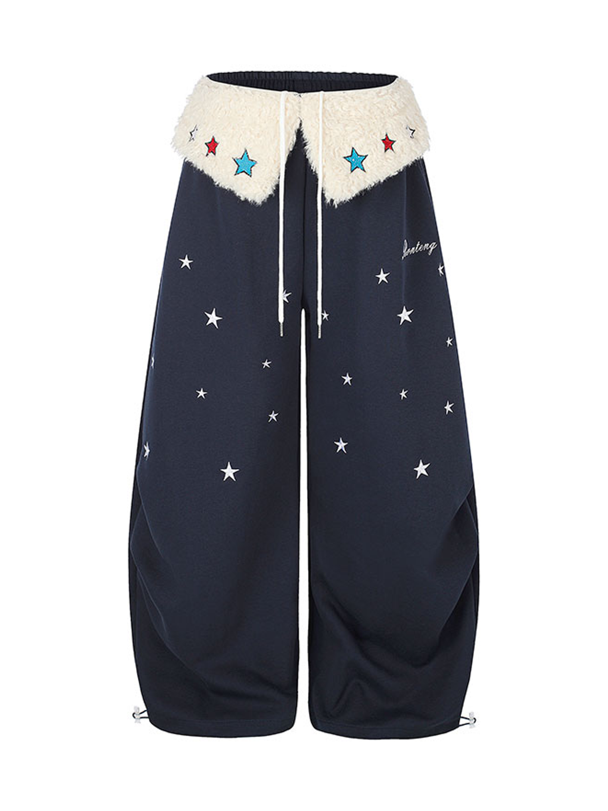 Ace Jolun. Faux-Fur Star Curved-Leg Sweatpants product view 1