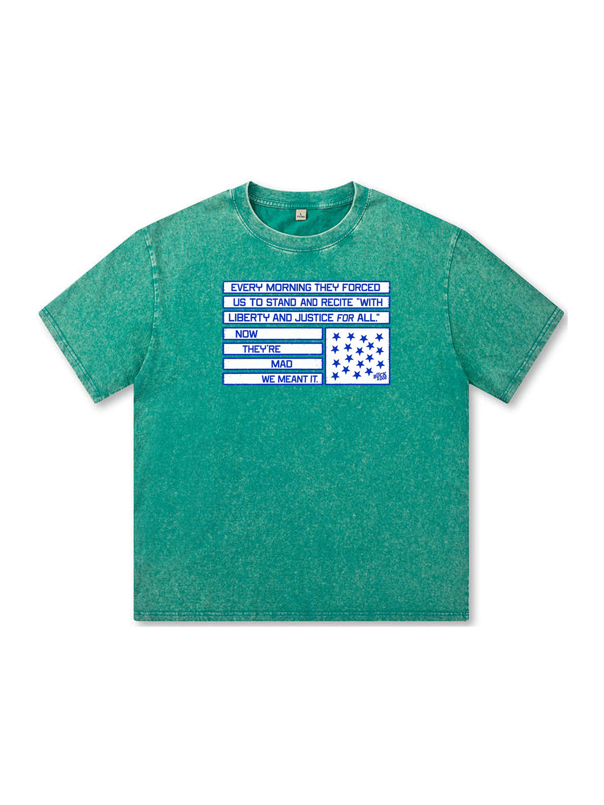 Ace Jolun. Forced to Pledge Allegiance Washed Tee - Teal