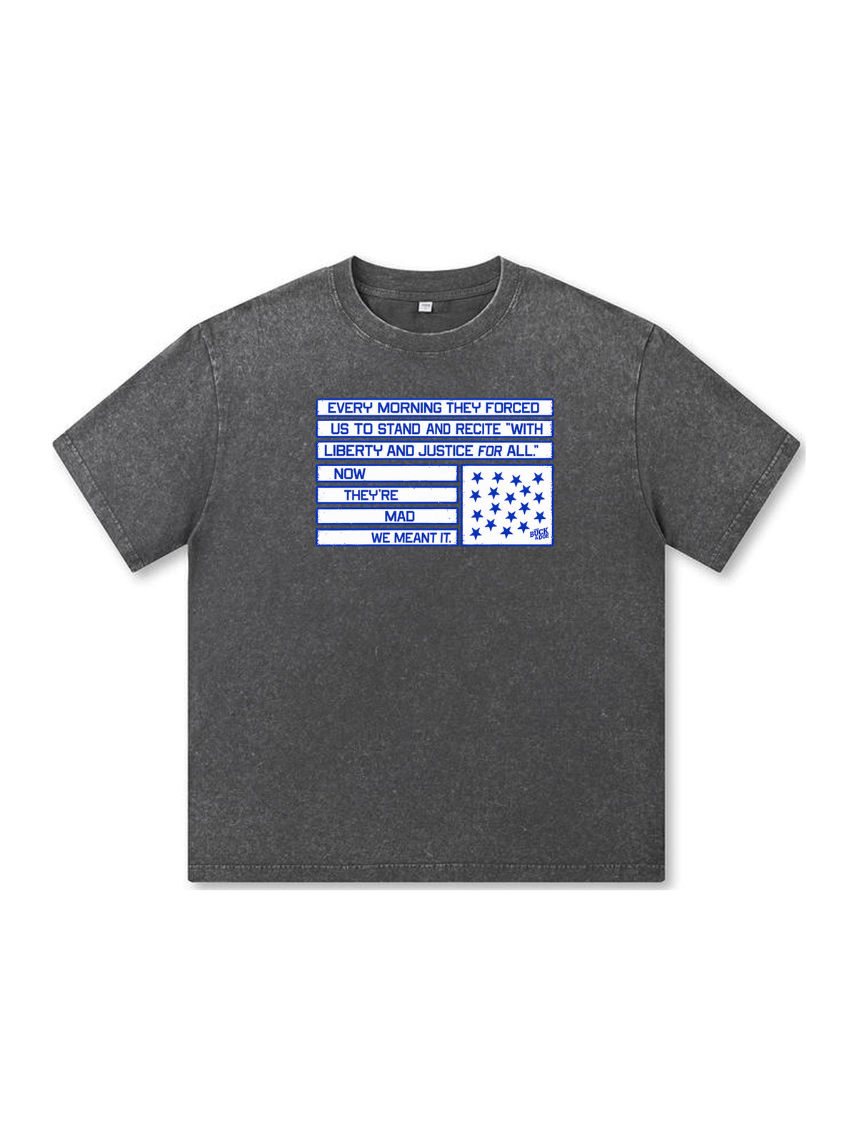 Ace Jolun. Forced to Pledge Allegiance Washed Tee - Charcoal