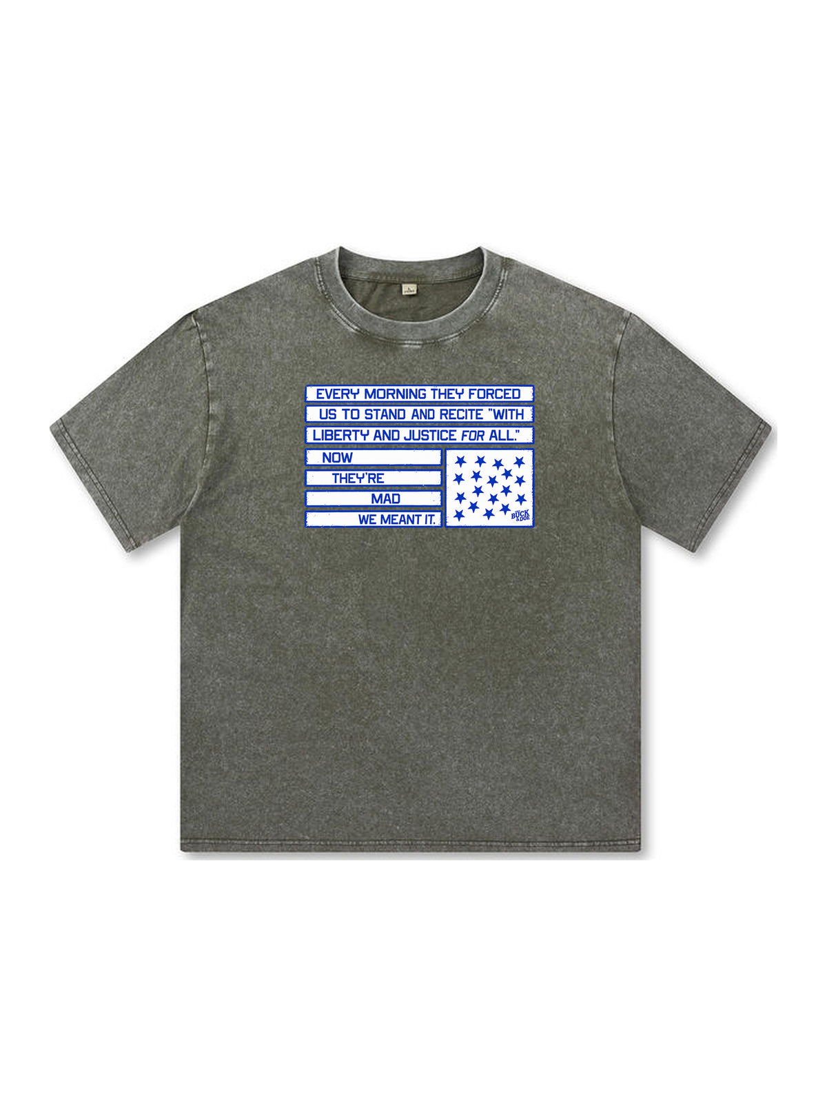 Ace Jolun. Forced to Pledge Allegiance Washed Tee - Olive